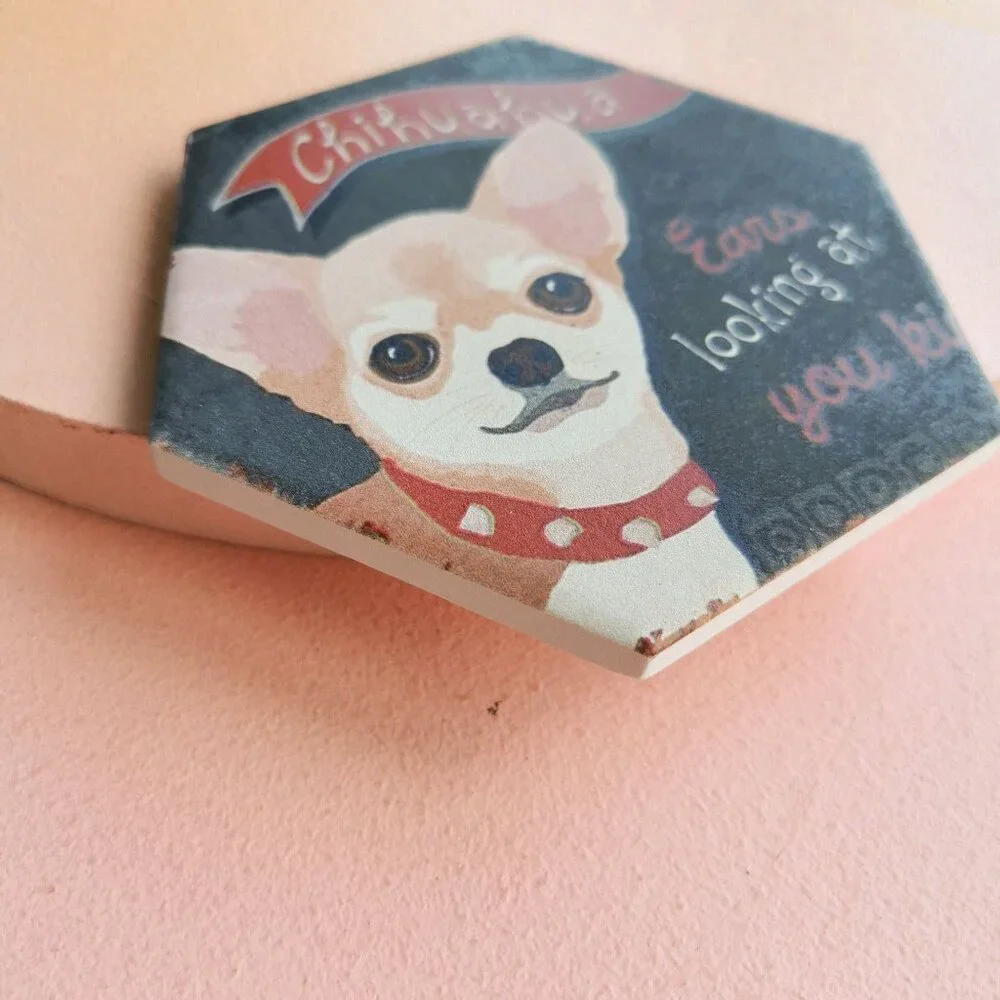 Cute Chihuahua Ceramic Coaster